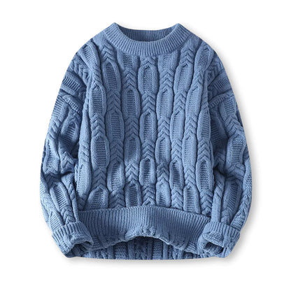Strikkegenser for menn i ullblanding med tidløst, klassisk design