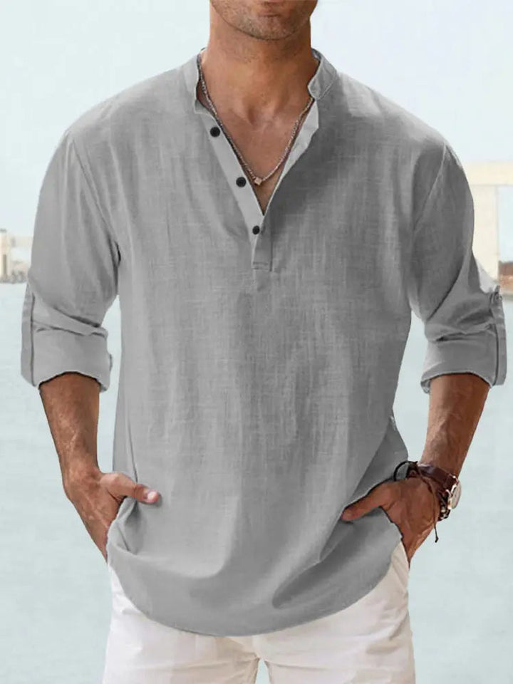 Benzon | Men's Casual Long-Sleeve Summer Shirt-Omni Prime Goods