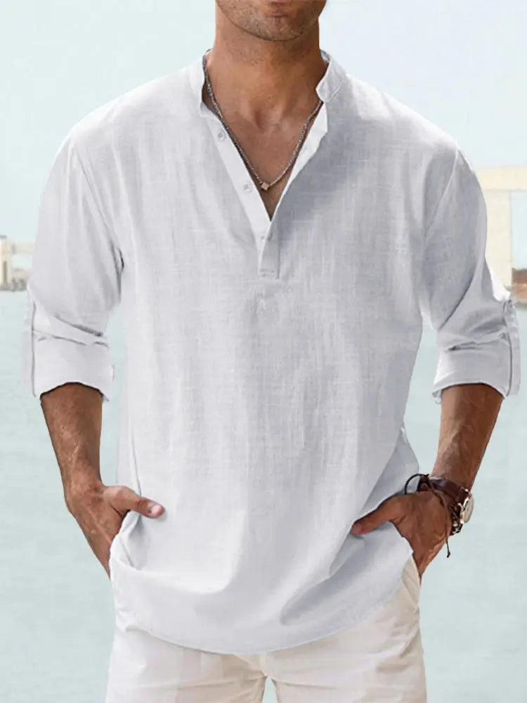 Benzon | Men's Casual Long-Sleeve Summer Shirt-Omni Prime Goods