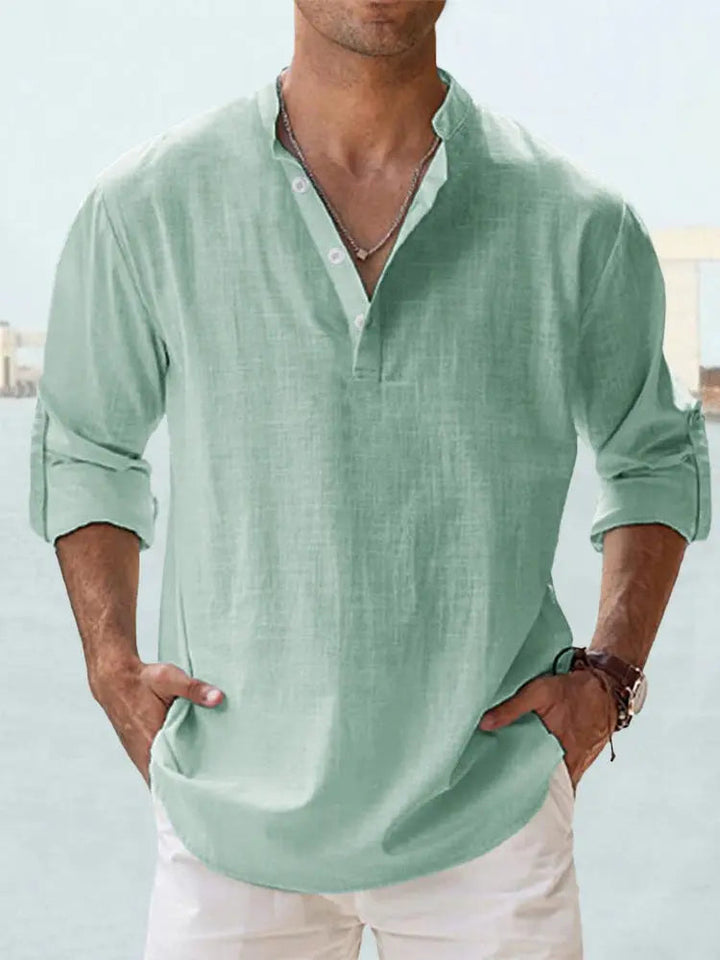 Benzon | Men's Casual Long-Sleeve Summer Shirt-Omni Prime Goods
