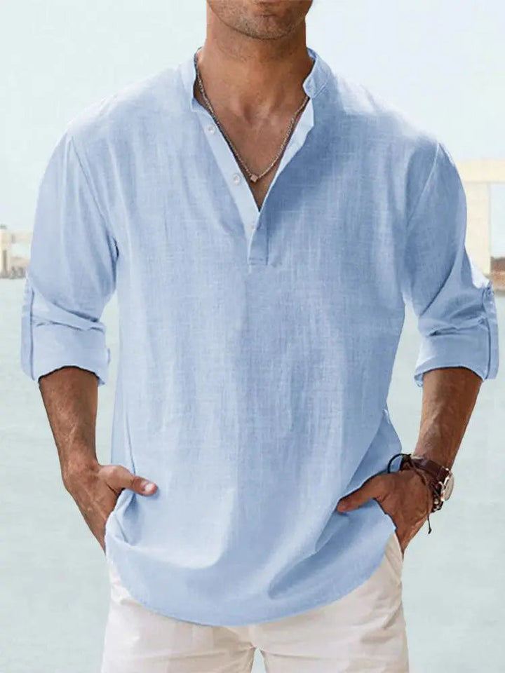 Benzon | Men's Casual Long-Sleeve Summer Shirt-Omni Prime Goods