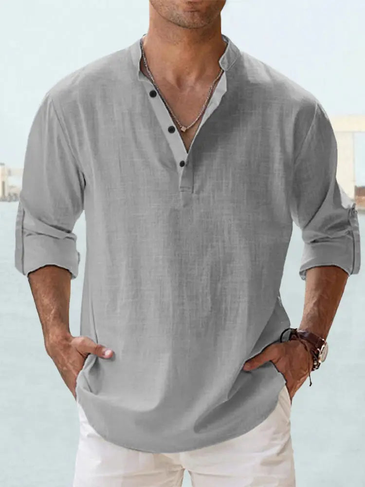 Benzon | Men's Casual Long-Sleeve Summer Shirt