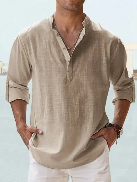Benzon | Men's Casual Long-Sleeve Summer Shirt