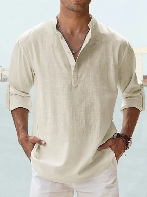 Benzon | Men's Casual Long-Sleeve Summer Shirt