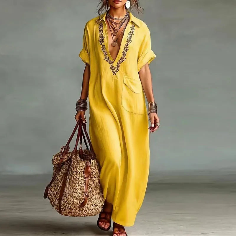 Beyoncé | Women's V Neck Kaftan Dress-Omni Prime Goods