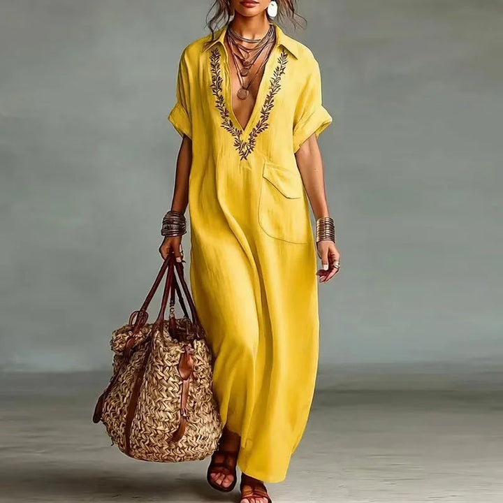 Beyoncé | Women's V Neck Kaftan Dress-Omni Prime Goods