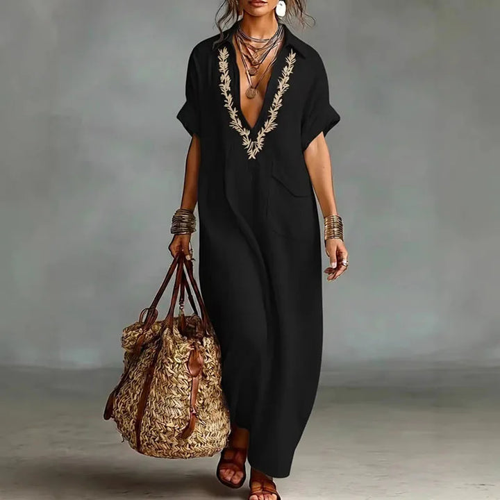 Beyoncé | Women's V Neck Kaftan Dress-Omni Prime Goods