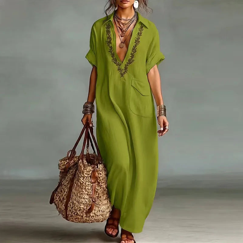 Beyoncé | Women's V Neck Kaftan Dress-Omni Prime Goods