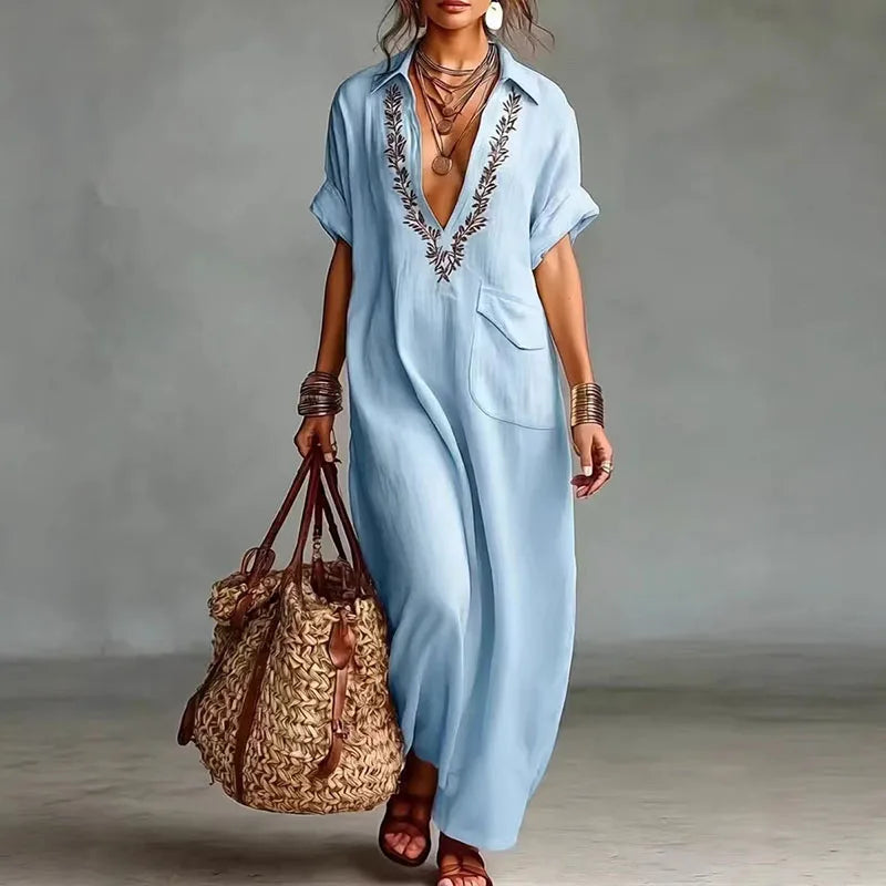 Beyoncé | Women's V Neck Kaftan Dress-Omni Prime Goods