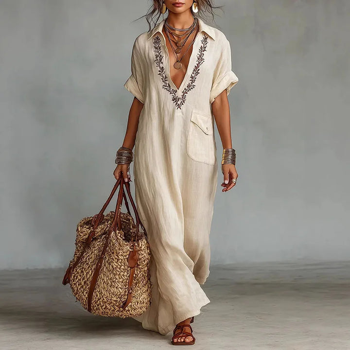 Beyoncé | Women's V Neck Kaftan Dress-Omni Prime Goods