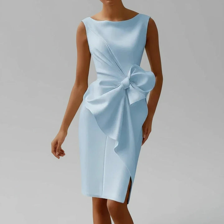 Elegant Bow Cocktail Midi Dress for Women