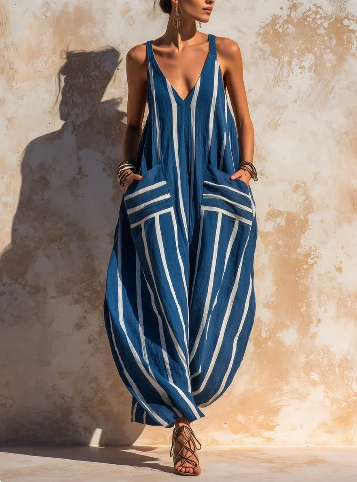Brielle | Women's Loose Fit Linen Jumpsuit-Omni Prime Goods