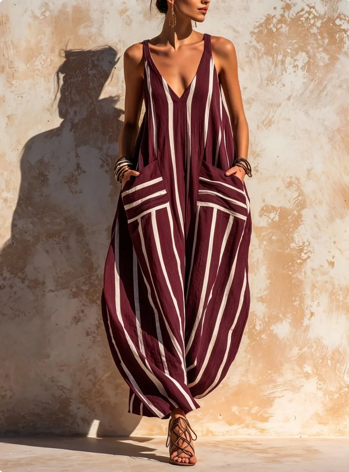 Brielle | Women's Loose Fit Linen Jumpsuit-Omni Prime Goods