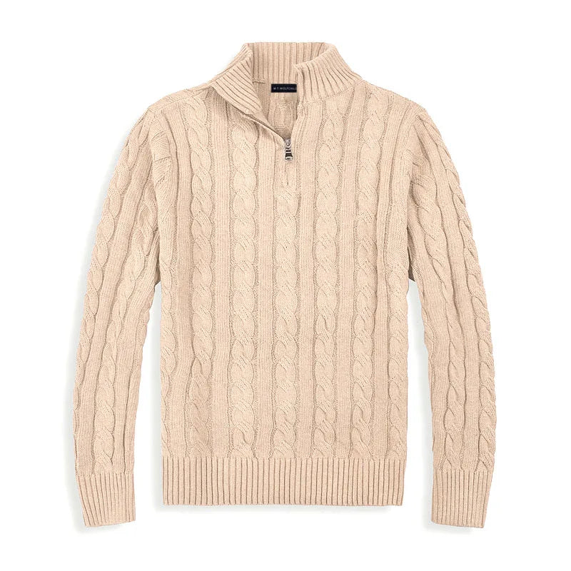 Men's Classic Half Zip Sweater | Winter Long Sleeve Knit