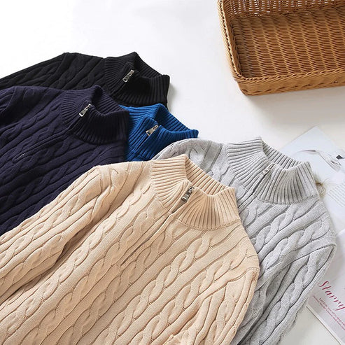Men's Classic Half Zip Sweater | Winter Long Sleeve Knit