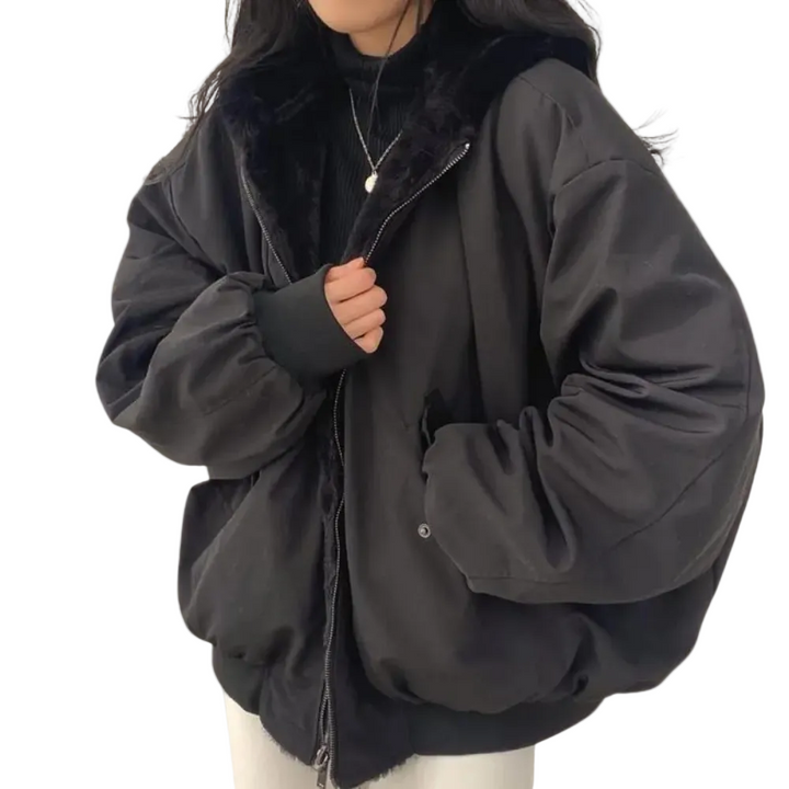 Women's Winter Jacket with Hood and Pockets