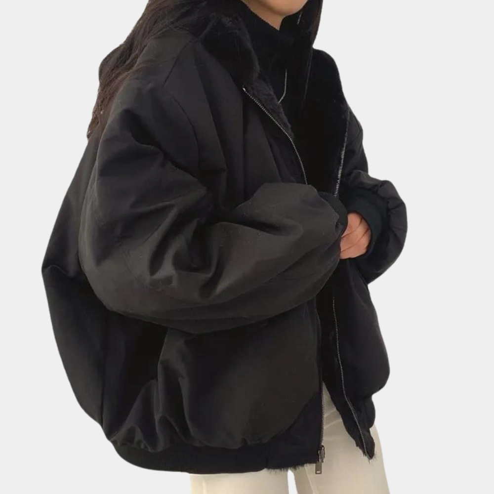Women's Winter Jacket with Hood and Pockets