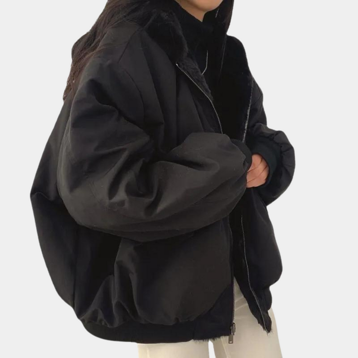 Women's Winter Jacket with Hood and Pockets