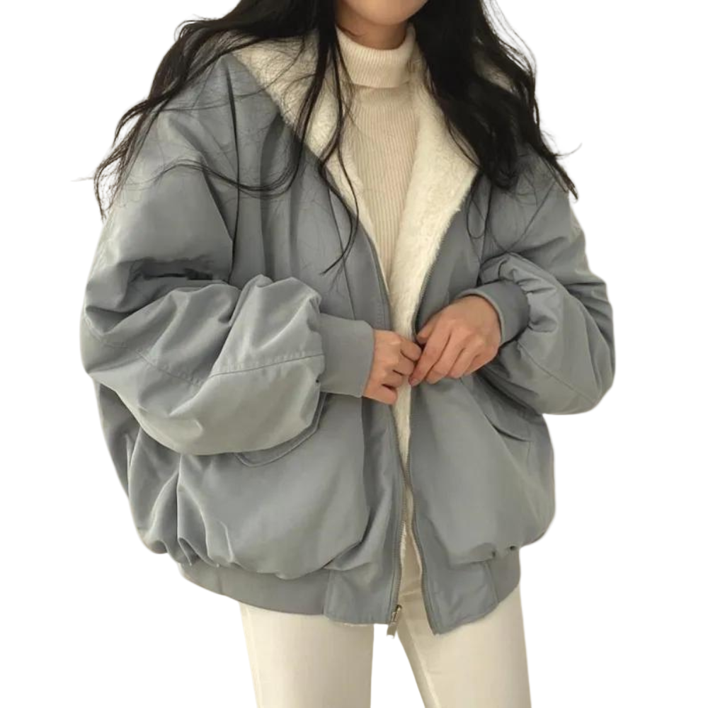 Women's Winter Jacket with Hood and Pockets