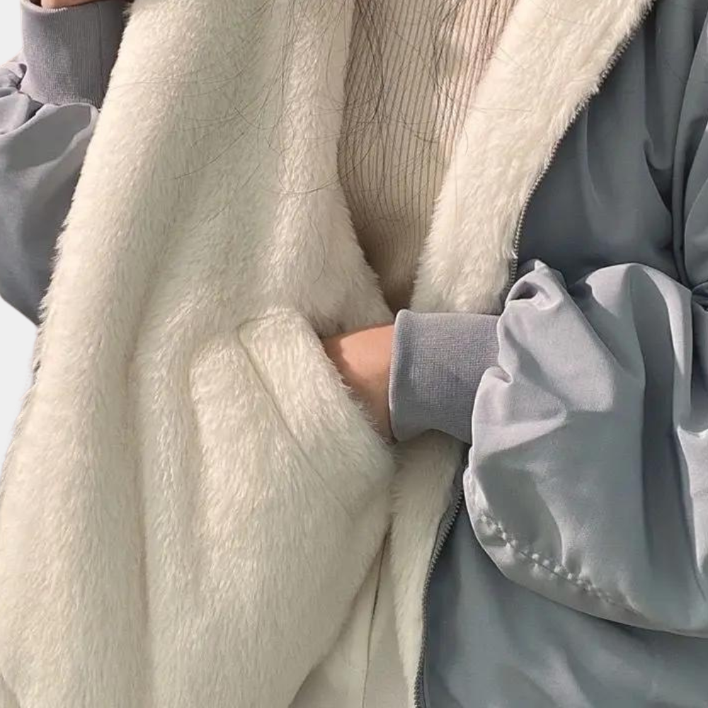 Women's Winter Jacket with Hood and Pockets
