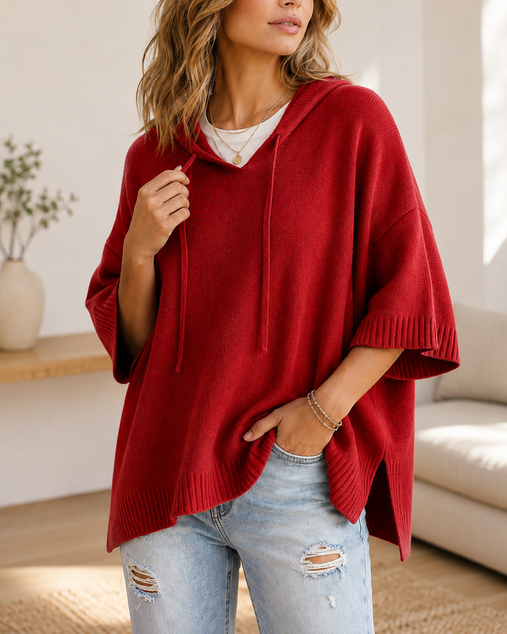 Women's Casual Hoodie with 3/4 Sleeves
