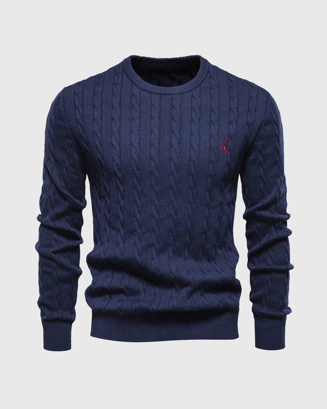 Men's Cable Knit Cotton Pullover Sweater