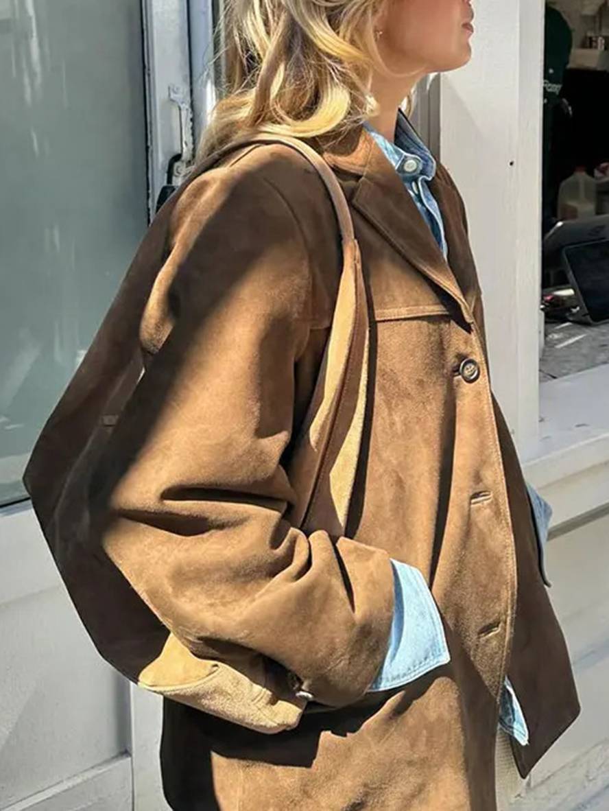 Women's Vintage Look Blazer with Buttons and Pockets