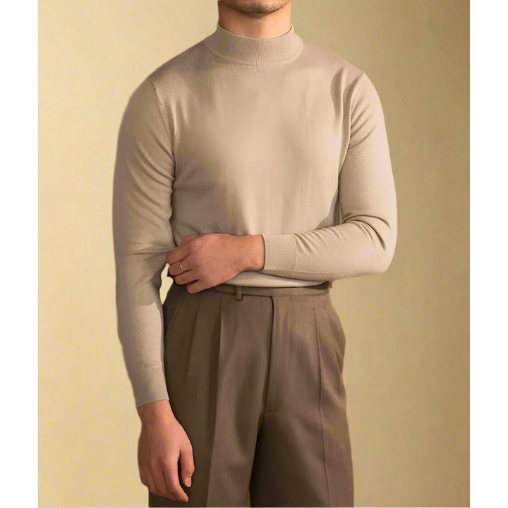 Men's Classic Wool Turtleneck Sweater - Elegant & Comfortable