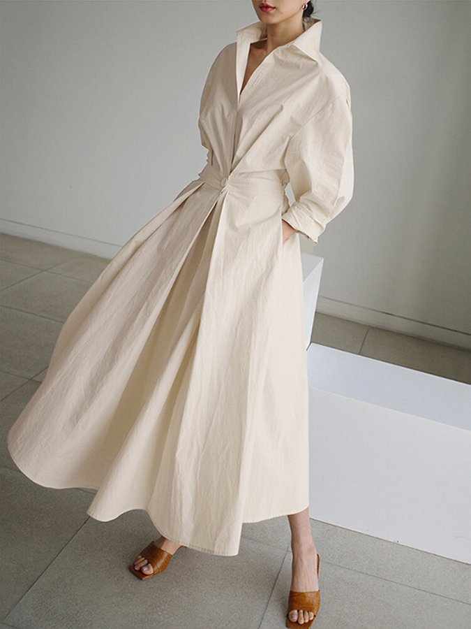 Cara | Women's V-Neck A-Line Midi Dress-Omni Prime Goods