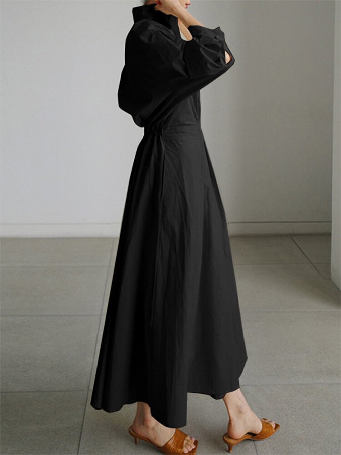 Cara | Women's V-Neck A-Line Midi Dress-Omni Prime Goods