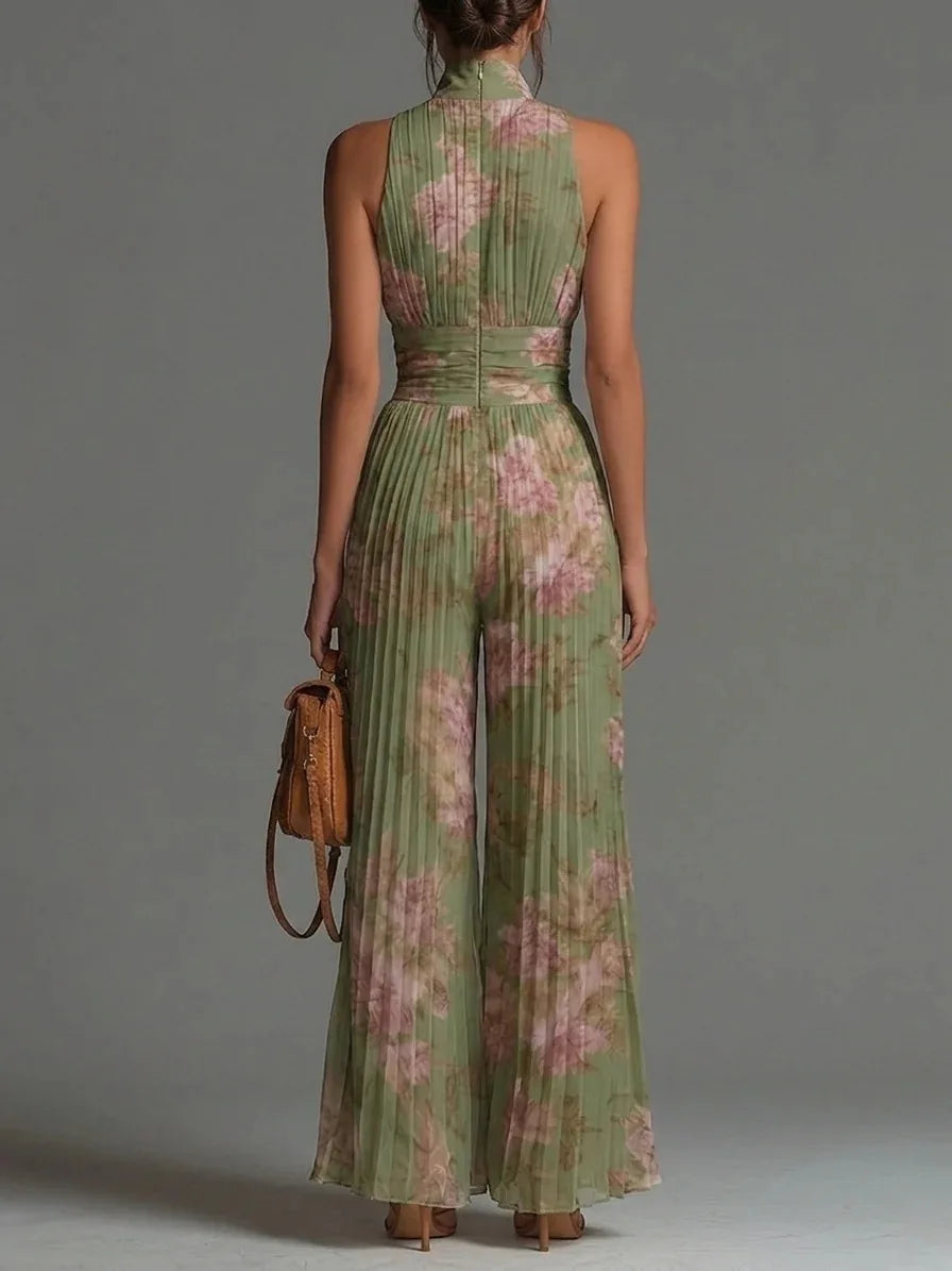 Cassidy | Women's Pleated Wide Leg Jumpsuit-Omni Prime Goods
