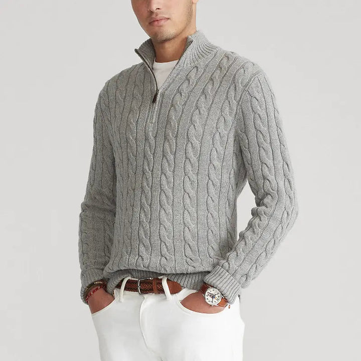 Men's Classic Half Zip Sweater | Winter Long Sleeve Knit