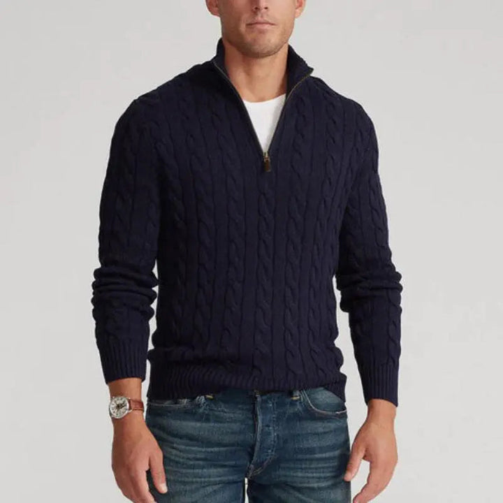 Men's Classic Half Zip Sweater | Winter Long Sleeve Knit