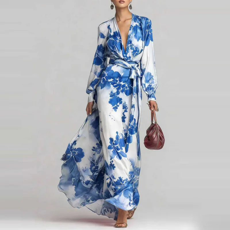 Celeste | Women's Floral Chiffon Maxi Dress-Omni Prime Goods