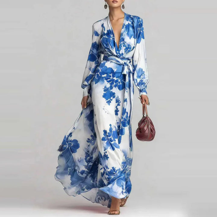 Celeste | Women's Floral Chiffon Maxi Dress-Omni Prime Goods
