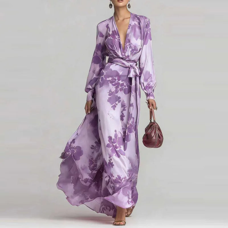 Celeste | Women's Floral Chiffon Maxi Dress-Omni Prime Goods