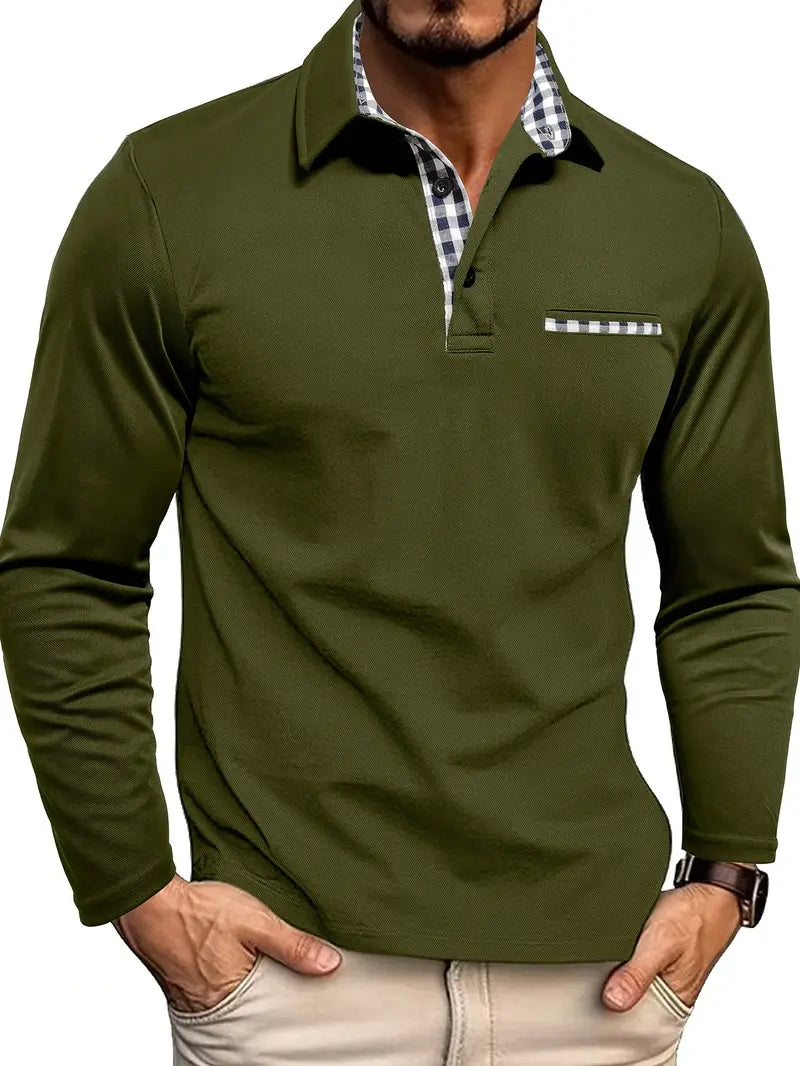 Charel | Men's Classic Long-Sleeve Polo Shirt