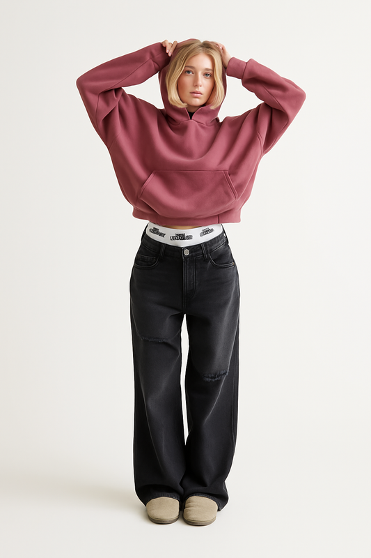 Comfortabele hoodie van katoen voor dames met relaxte pasvorm, voor dagelijks gebruik in de winter