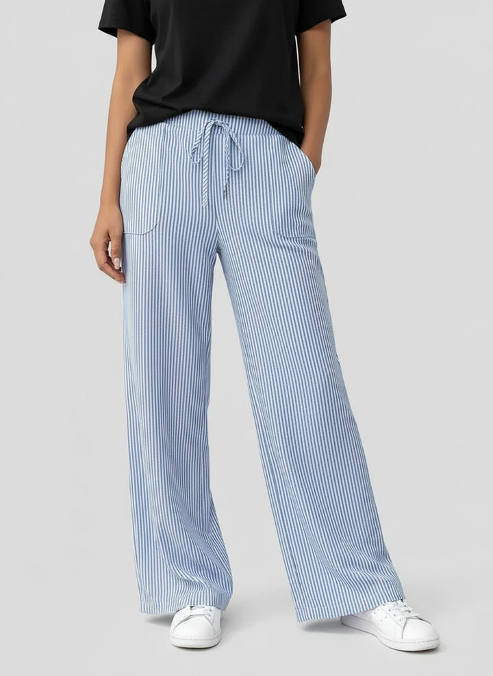 Chic Striped Wide Leg Pants for Women-Omni Prime Goods