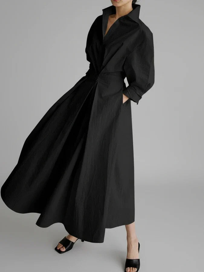 Ava | Women's Collared A-Line Midi Dress