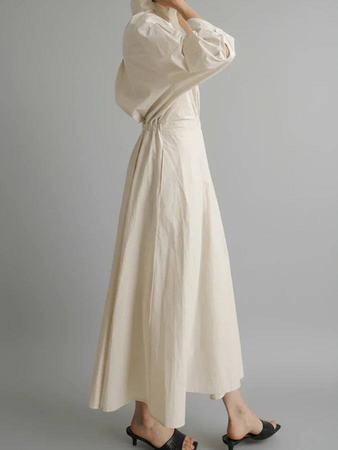 Ava | Women's Collared A-Line Midi Dress