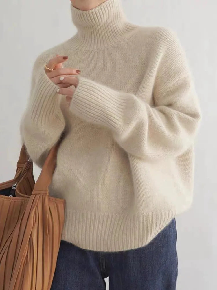 Women's Classic Turtleneck Sweater | Cozy Roll Neck Design