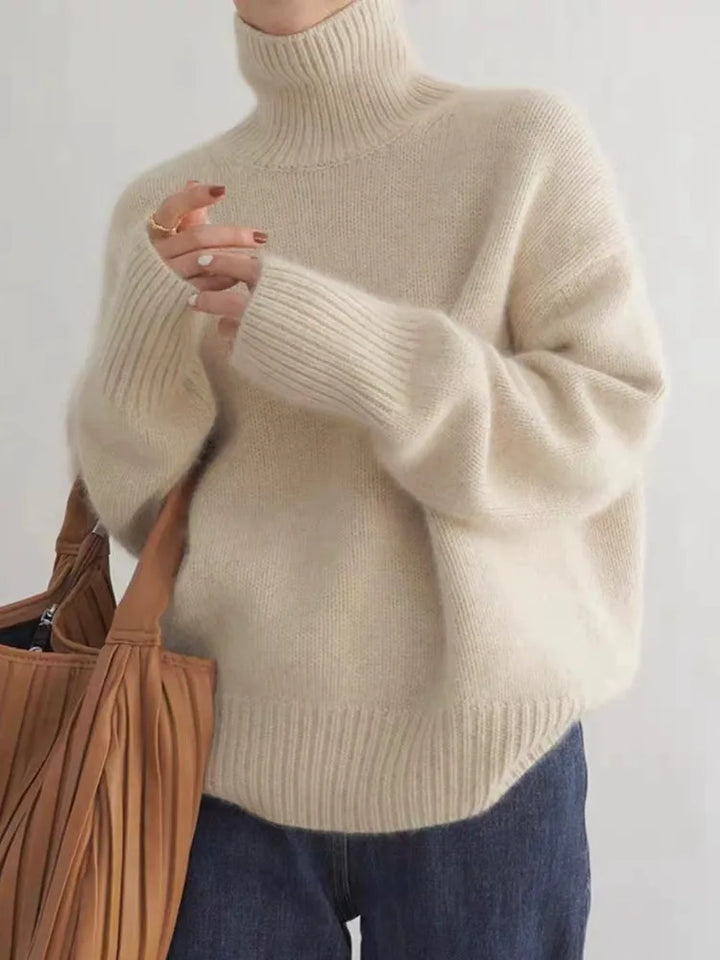 Women's Classic Turtleneck Sweater | Cozy Roll Neck Design
