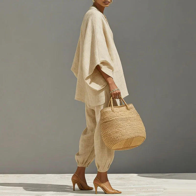 Cordella Linen Matching Set | Women's Linen Two-Piece Outfit-Omni Prime Goods