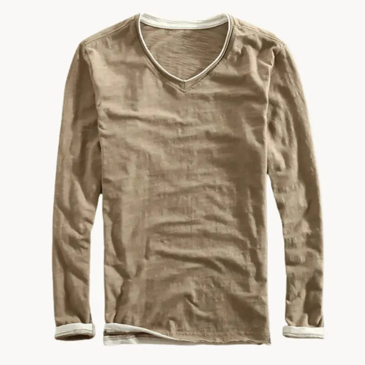 Corvino | Men's Cotton Shirt with Contrast Trim-Omni Prime Goods