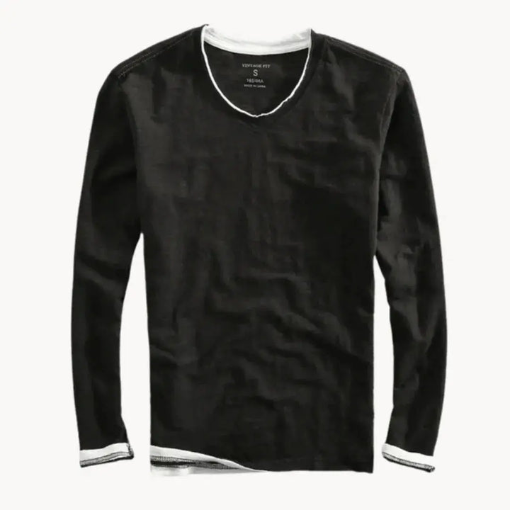 Corvino | Men's Cotton Shirt with Contrast Trim-Omni Prime Goods