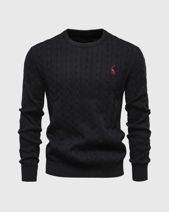 Men's Cable Knit Cotton Pullover Sweater