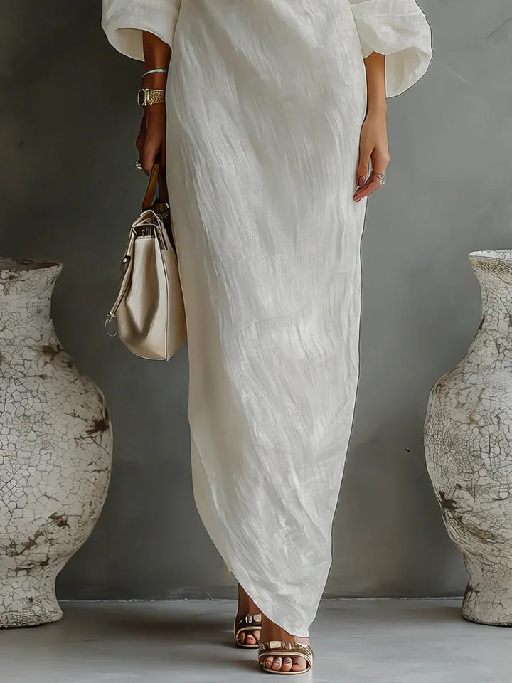 Daisy | Women's One Shoulder Linen Dress-Omni Prime Goods