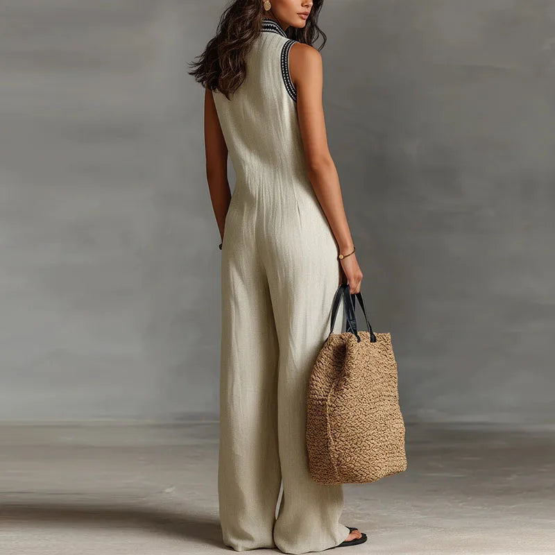 Darlene | Women's Lace Trim Jumpsuit-Omni Prime Goods