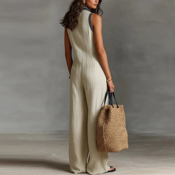 Darlene | Women's Lace Trim Jumpsuit-Omni Prime Goods